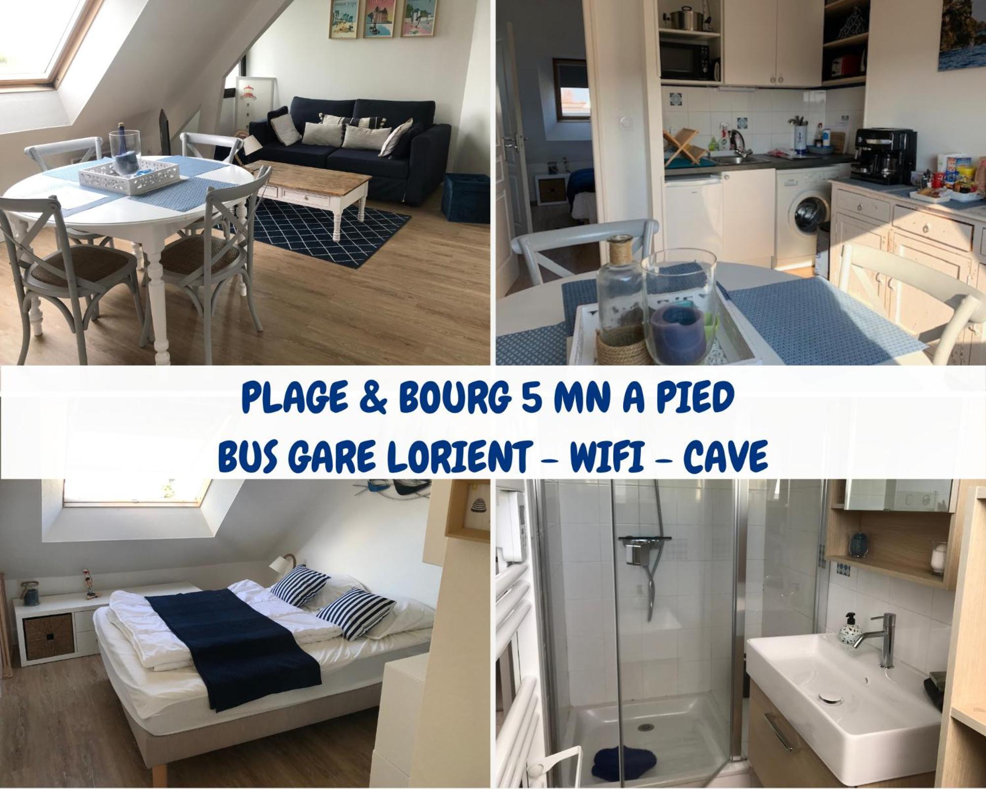 Appartement Larmor Plage, T2 cosy, 4 pers, 3mn plage, parking privé, tout à pied ! Extérieur photo